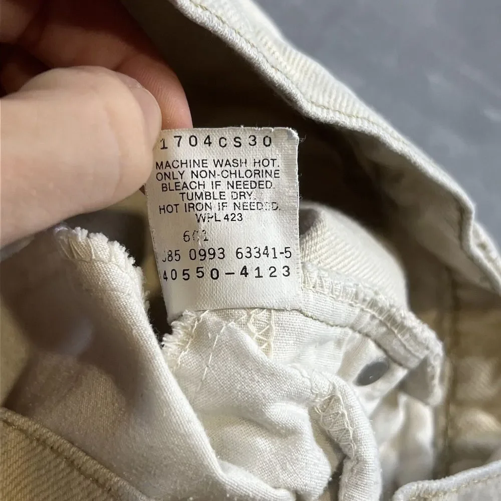 Vintage 90s Levi's 550 Khaki Jeans 38x32 Fit 35x31 Faded Denim OrangeTab Western